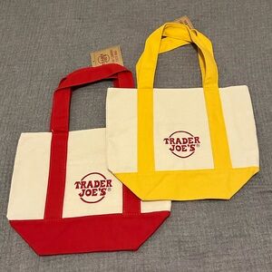 Trader Joe’s Canvas Mini Totes Set of Two | Sold Out | Red and Yellow